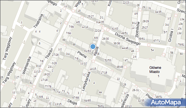 Gdańsk, Piwna, 59/60, mapa Gdańska