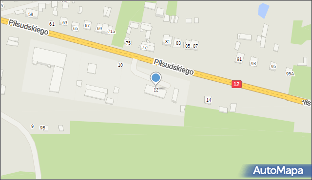 Gielniów, Piłsudskiego Józefa, marsz., 12, mapa Gielniów