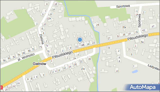 Gielniów, Piłsudskiego Józefa, marsz., 13, mapa Gielniów