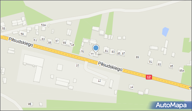 Gielniów, Piłsudskiego Józefa, marsz., 79, mapa Gielniów