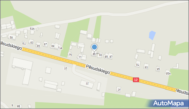 Gielniów, Piłsudskiego Józefa, marsz., 81, mapa Gielniów