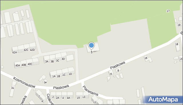 Gliwice, Piaskowa, 5, mapa Gliwic