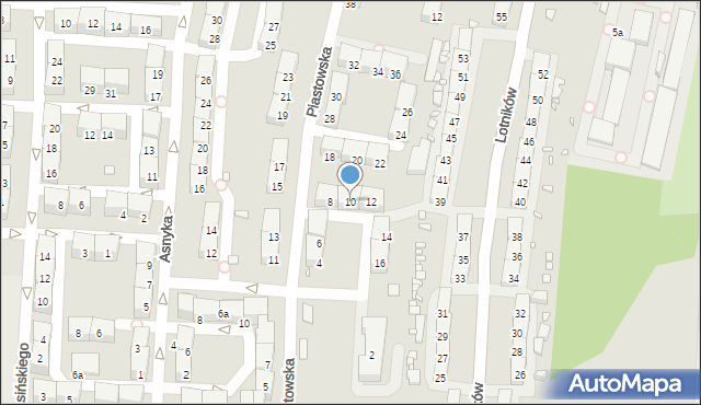 Gliwice, Piastowska, 10, mapa Gliwic