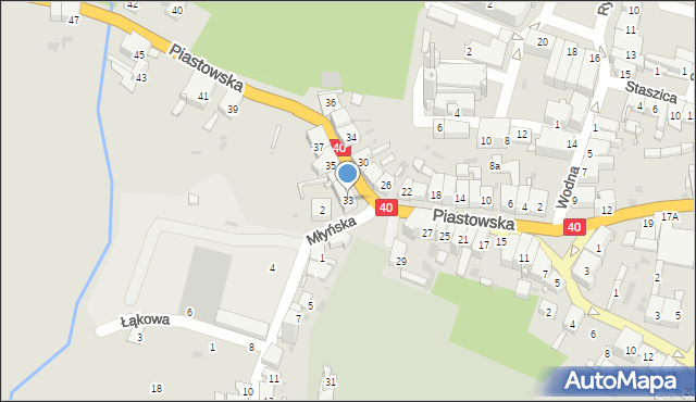 Głogówek, Piastowska, 33, mapa Głogówek