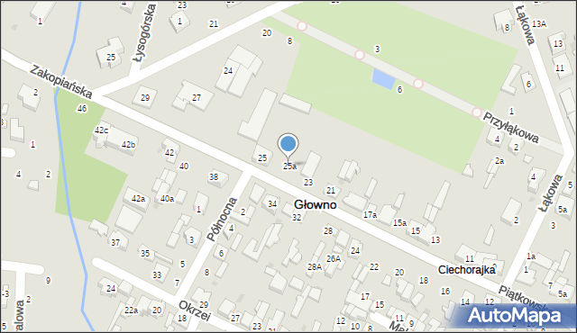 Głowno, Piątkowska, 25a, mapa Głowno