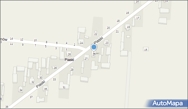 Głuchów, Piaski, 25, mapa Głuchów