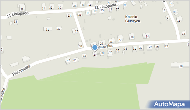 Głuszyca, Piastowska, 41, mapa Głuszyca