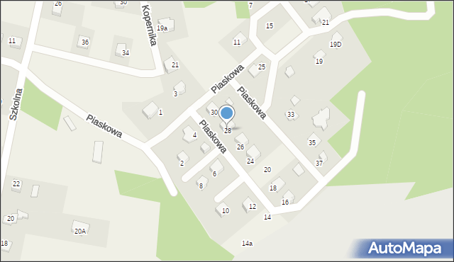 Godów, Piaskowa, 28, mapa Godów