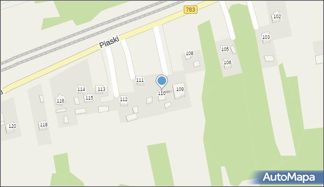 Gołaczewy, Piaski, 110, mapa Gołaczewy