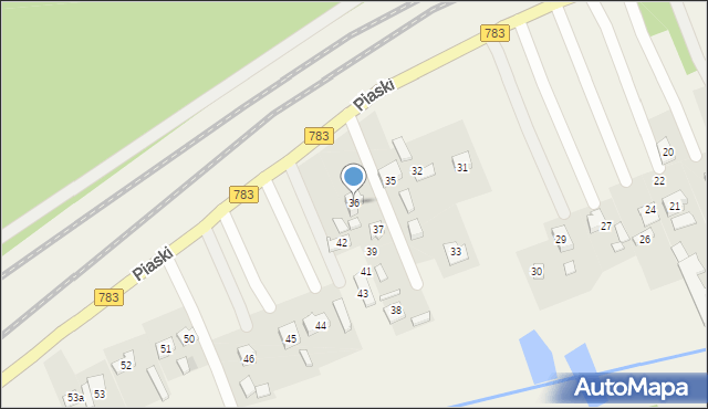 Gołaczewy, Piaski, 36, mapa Gołaczewy