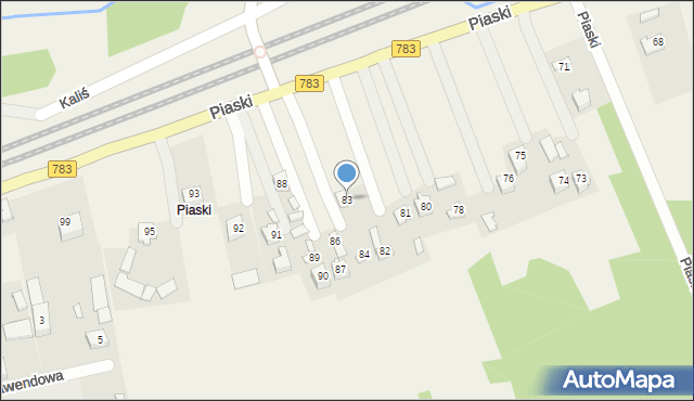 Gołaczewy, Piaski, 83, mapa Gołaczewy