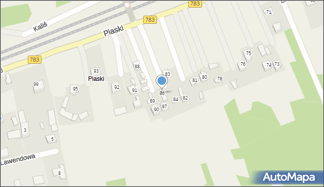 Gołaczewy, Piaski, 86, mapa Gołaczewy