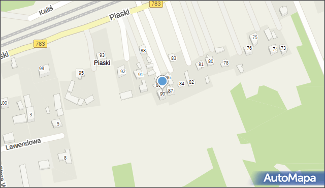 Gołaczewy, Piaski, 90, mapa Gołaczewy