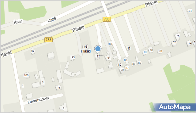 Gołaczewy, Piaski, 92, mapa Gołaczewy