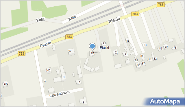 Gołaczewy, Piaski, 95, mapa Gołaczewy