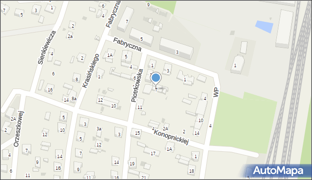 Gomunice, Piotrkowska, 7, mapa Gomunice