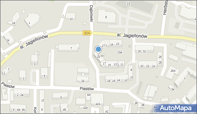 Góra, Piastów, 21, mapa Góra