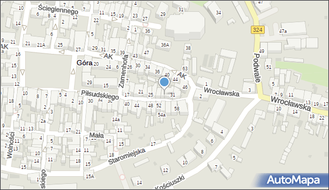 Góra, Piłsudskiego Józefa, marsz., 31a, mapa Góra