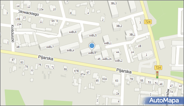 Góra Kalwaria, Pijarska, 44BL3, mapa Góra Kalwaria