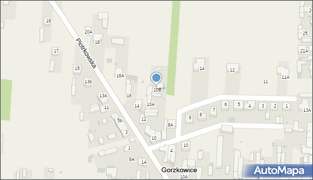 Gorzkowice, Piotrkowska, 10B, mapa Gorzkowice