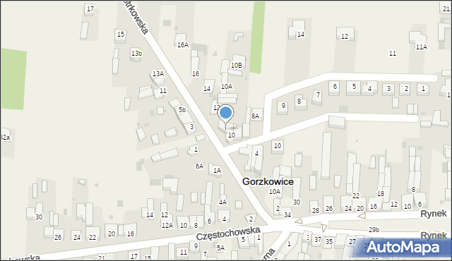 Gorzkowice, Piotrkowska, 10C, mapa Gorzkowice