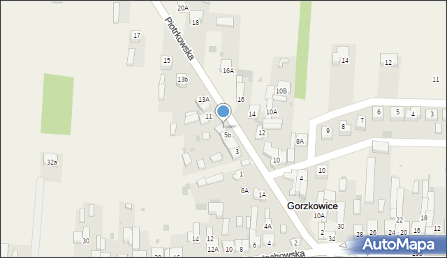 Gorzkowice, Piotrkowska, 5c, mapa Gorzkowice