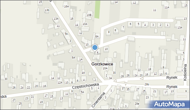 Gorzkowice, Piotrkowska, 6, mapa Gorzkowice
