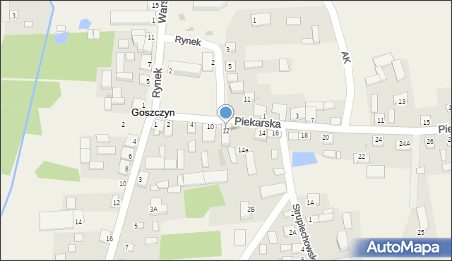 Goszczyn, Piekarska, 12, mapa Goszczyn