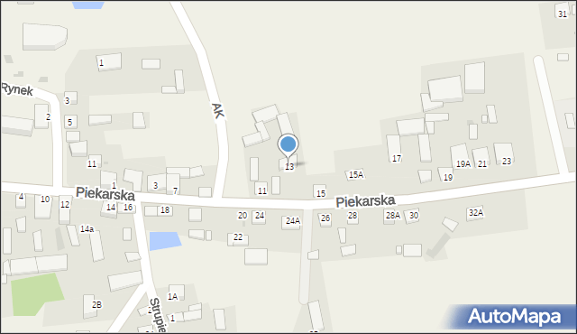 Goszczyn, Piekarska, 13, mapa Goszczyn