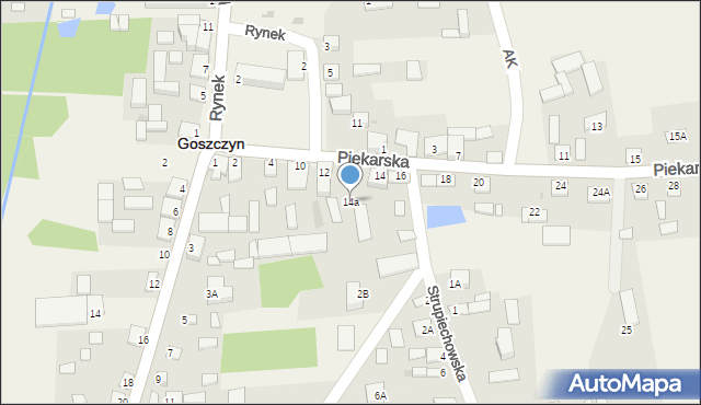 Goszczyn, Piekarska, 14a, mapa Goszczyn