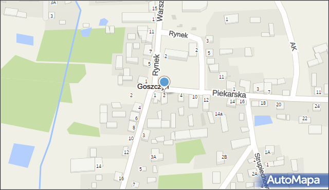 Goszczyn, Piekarska, 2, mapa Goszczyn