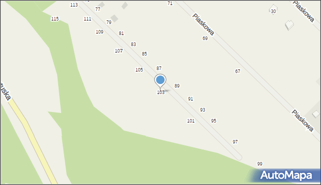 Grabówko, Piaskowa, 103, mapa Grabówko