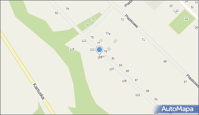 Grabówko, Piaskowa, 109, mapa Grabówko