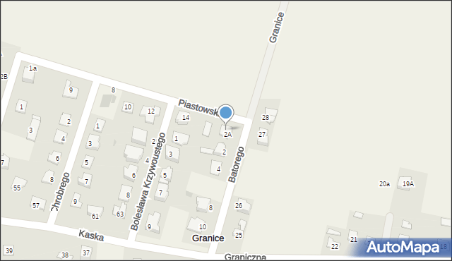 Granice, Piastowska, 16, mapa Granice