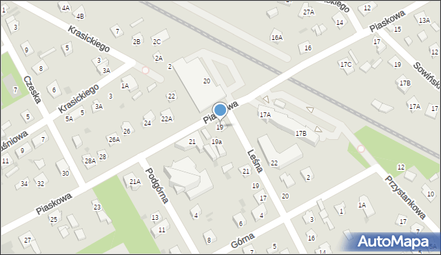Grodzisk Mazowiecki, Piaskowa, 19, mapa Grodzisk Mazowiecki