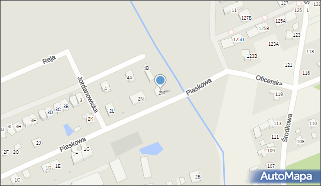 Grodzisk Mazowiecki, Piaskowa, 2M, mapa Grodzisk Mazowiecki