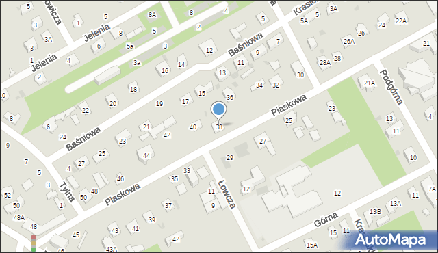 Grodzisk Mazowiecki, Piaskowa, 38, mapa Grodzisk Mazowiecki