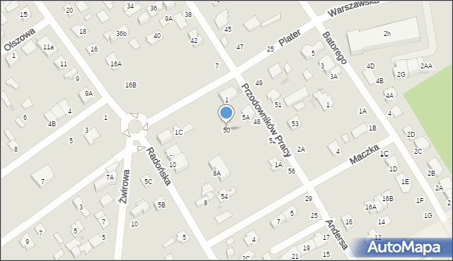 Grodzisk Mazowiecki, Piękna, 50, mapa Grodzisk Mazowiecki