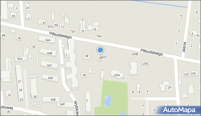 Grójec, Piłsudskiego Józefa, marsz., 100, mapa Grójec