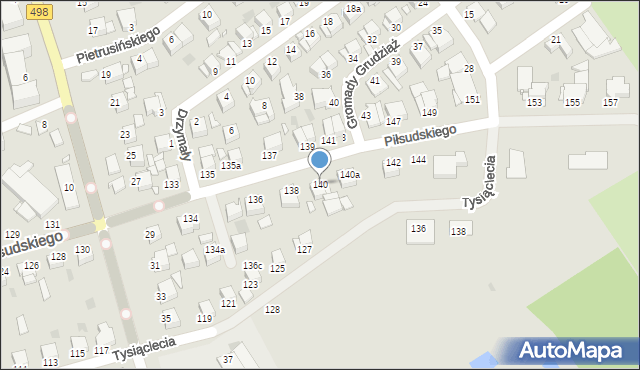 Grudziądz, Piłsudskiego Józefa, marsz., 140, mapa Grudziądza