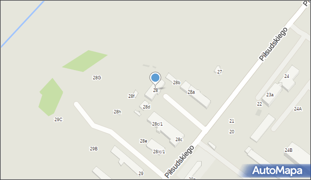 Gryfice, Piłsudskiego Józefa, marsz., 28, mapa Gryfice