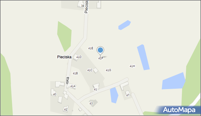 Grzybno, Pieciska, 41F, mapa Grzybno