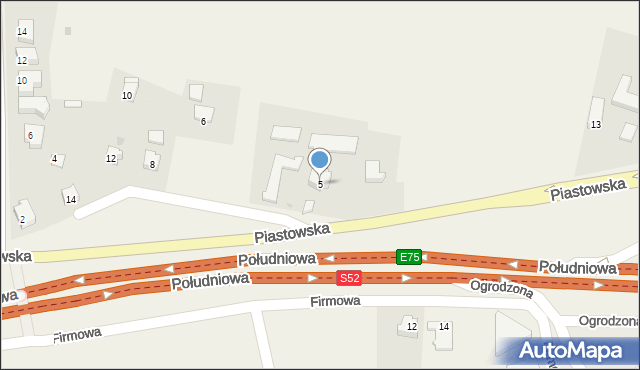 Gumna, Piastowska, 5, mapa Gumna