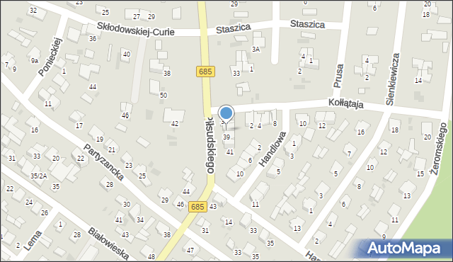Hajnówka, Piłsudskiego Józefa, marsz., 37, mapa Hajnówka