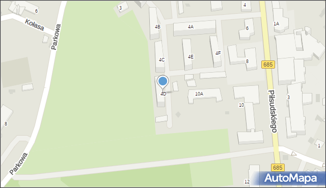 Hajnówka, Piłsudskiego Józefa, marsz., 4D, mapa Hajnówka