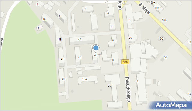 Hajnówka, Piłsudskiego Józefa, marsz., 4F, mapa Hajnówka