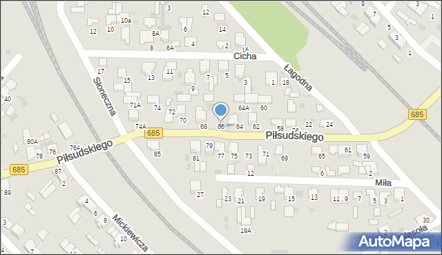 Hajnówka, Piłsudskiego Józefa, marsz., 66, mapa Hajnówka