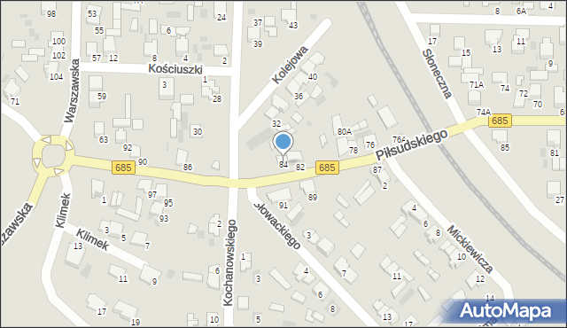 Hajnówka, Piłsudskiego Józefa, marsz., 84, mapa Hajnówka