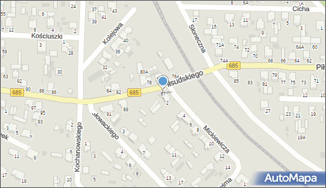 Hajnówka, Piłsudskiego Józefa, marsz., 87, mapa Hajnówka