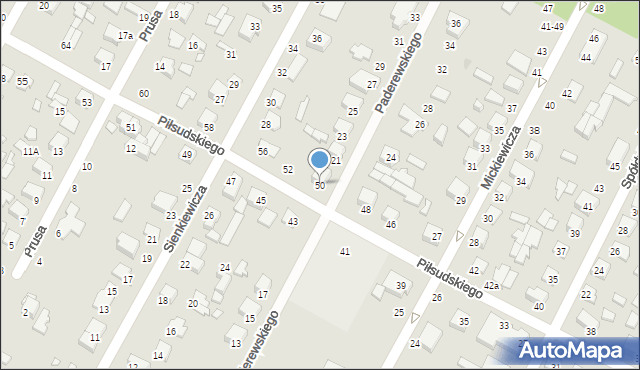 Halinów, Piłsudskiego Józefa, marsz., 50, mapa Halinów